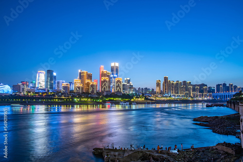 Night view of Jiangbeizui CBD in Chongqing, China