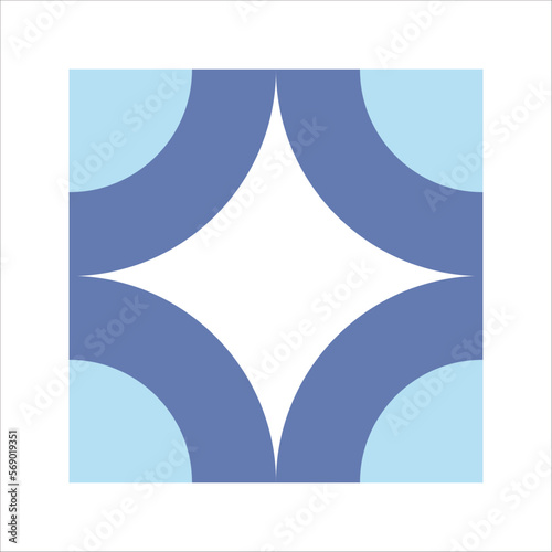 Blue Mosaic Geometric
