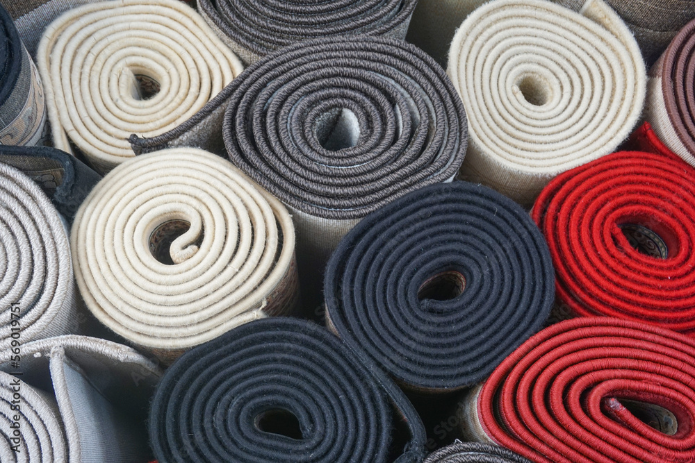 close up on stacking carpet roll for sale