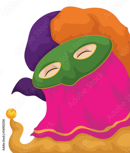 Portrait of happy and colorful Monocuco in the Barranquilla's Carnival, Vector illustration photo