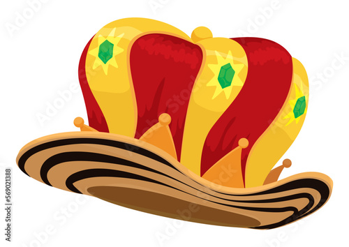 Festive crown combined with sombrero vueltiao for Barranquilla's Carnival, Vector illustration photo
