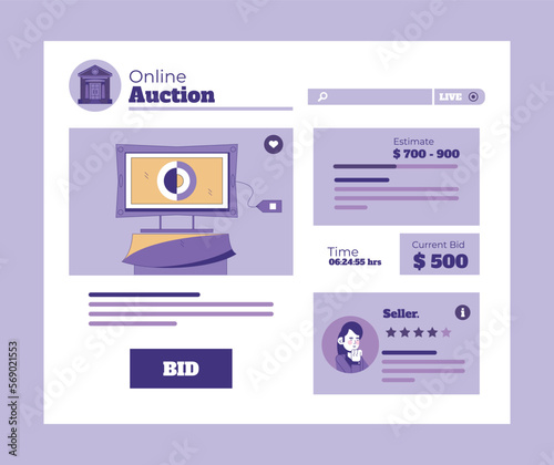 Purple template auction website design