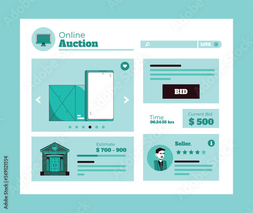 Website template onlie auction design