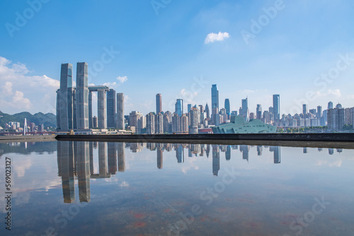 Sky mirror landscape of Liangjianghui viewing platform, Chongqing, China