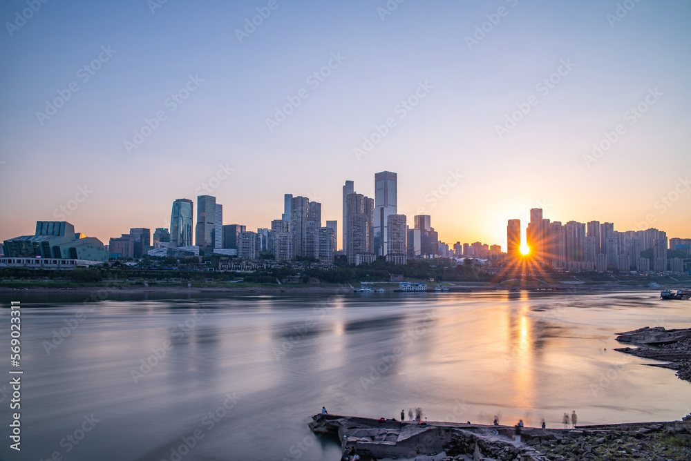 Obraz premium Architectural scenery of Jiangbeizui CBD, Chongqing, China