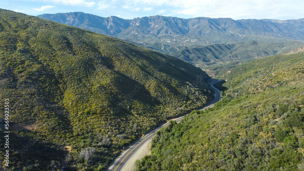 State Route 33 in Los Padres National Forest near Ojai, California 
