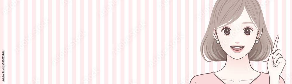 バナー/ヘッダー/広告/サムネイル/ポーズ/コメント/女性のイラスト素材 バナー/ヘッダー/広告/サムネイル/ポーズ/コメント/女性のイラスト素材