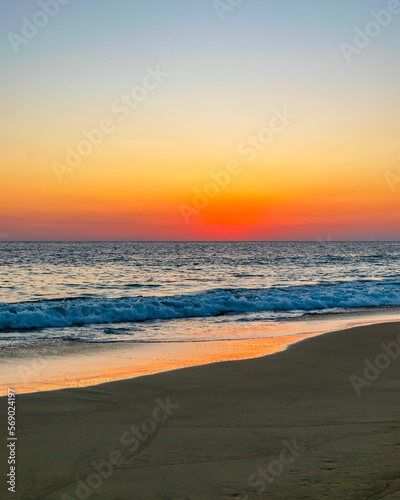 Beautiful golden sunset in Acapulco