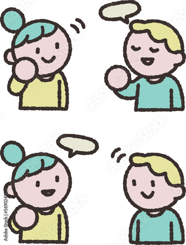 会話をする人たちイラスト素材