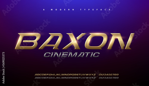 Sport Modern Alphabet Gold Font. Typography 3D urban style