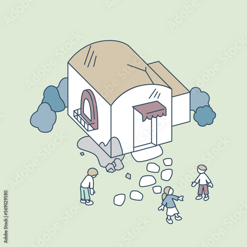 ひび割れた屋根と壊れかけの生活