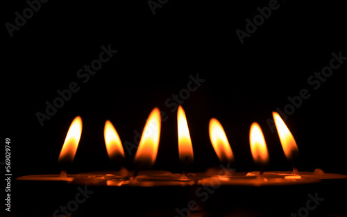 candle flame on a black background
