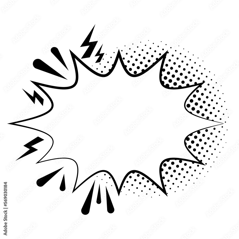 Obraz premium Comic speech pop art bubble with halftone