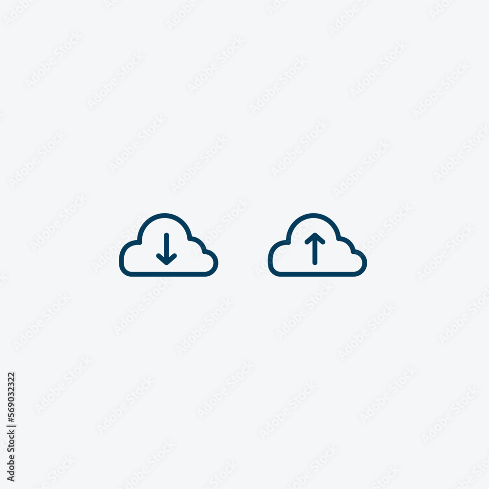 Cloud upload and download icon, clouds icons Cloud upload and download icon, clouds icons