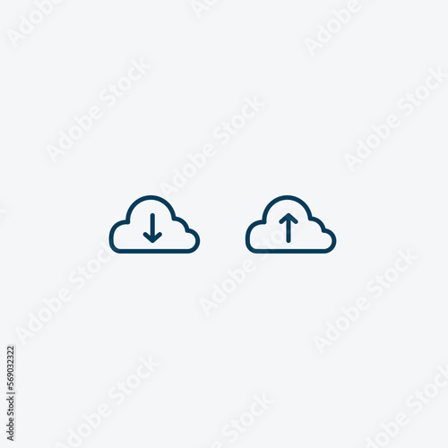 Cloud upload and download icon, clouds icons