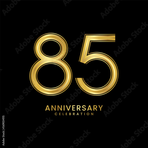 Wallpaper Mural 85th Anniversary celebration. Anniversary logo design with golden color for anniversary celebration event. Logo Vector Template Illustration Torontodigital.ca