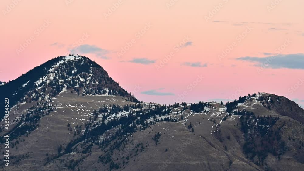 Close-Up View of Mount Paul During Sunset in Kamloops, British Columbia Close-Up View of Mount Paul During Sunset in Kamloops, British Columbia