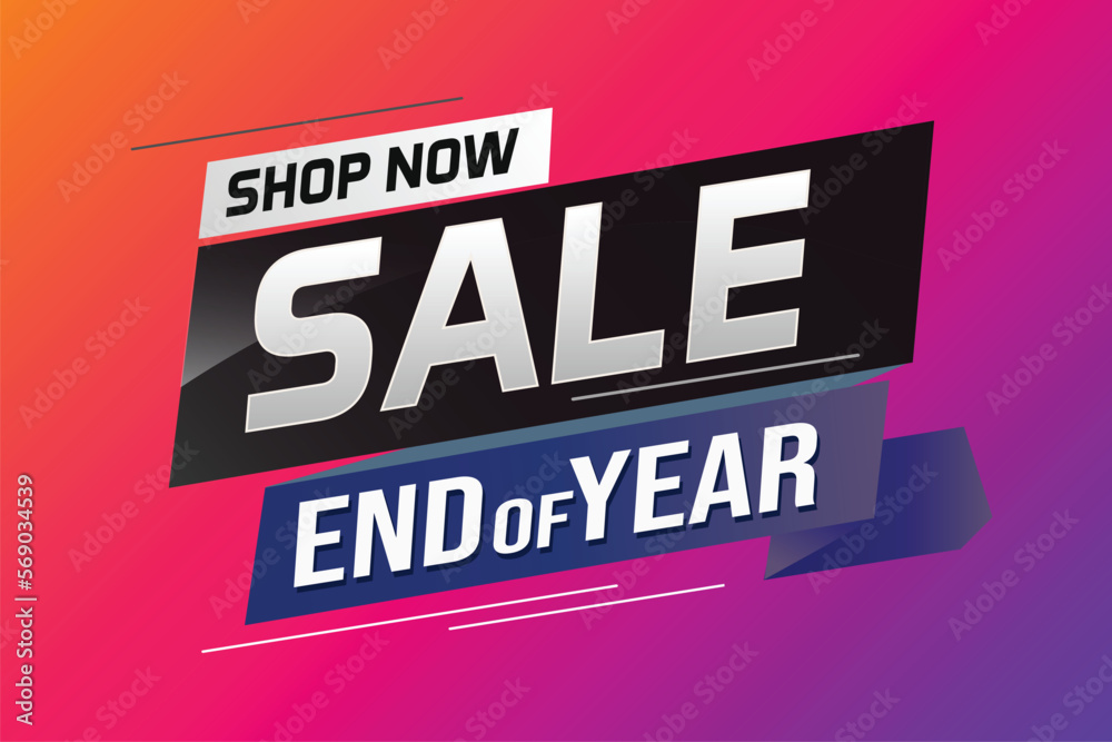 End of year Sale word concept vector illustration with lines and 3d style, landing page, template, ui, web, mobile app, poster, banner, flyer, background, gift card, coupon, label, wallpaper	
