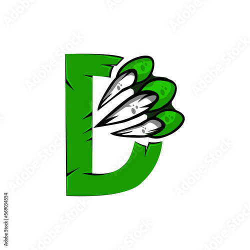 dragon claw letter logo d
