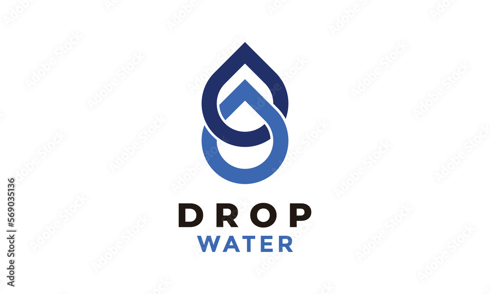 Logo vector blue water chain connection link concept symbol technology