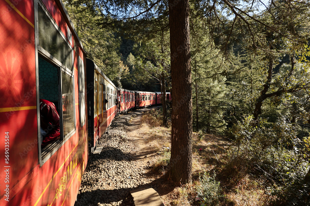 Toy train running from Kalka to Shimla or Simla capital of Himachal