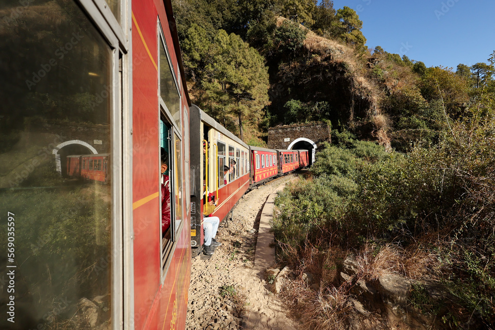 Toy train running from Kalka to Shimla or Simla capital of Himachal
