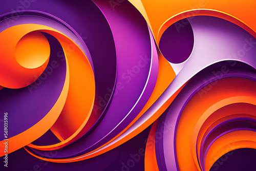 Purple and orange background with abstract shapes, Generative AI, AI Illustration photo