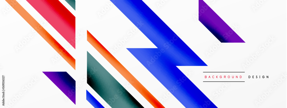 Minimal geometric abstract background. Dynamic 3d lines composition. Trendy techno business template for wallpaper, banner, background or landing Minimal geometric abstract background. Dynamic 3d lines composition. Trendy techno business template for wallpaper, banner, background or landing