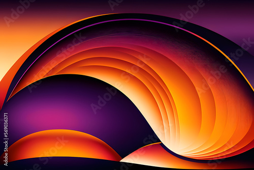 Purple and orange background with abstract shapes, Generative AI, AI Illustration photo