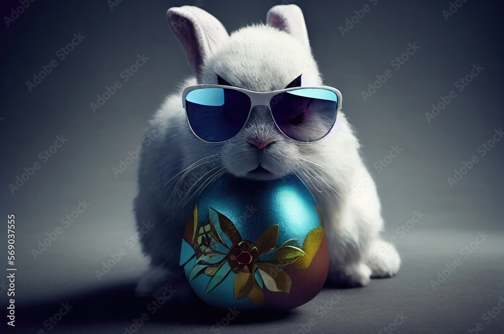 Easter Bunny Sunglasses Stylish Cool Generative AI Stock Illustration |  Adobe Stock