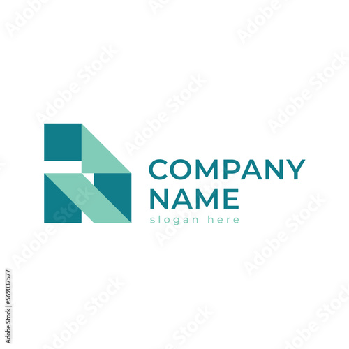 monogram icon with the letter N in the shape of a sheet of paper suitable as a logo for printers, accounting and engineering 