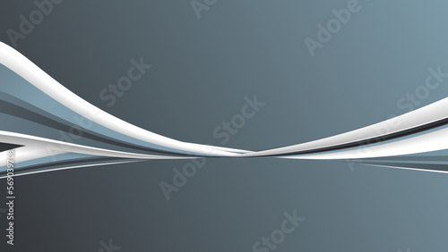 Grey white color background 3d illustration. Dynamic wavy grey background
