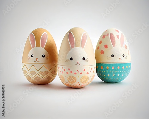Three Stylized Easter Eggs Generative AI