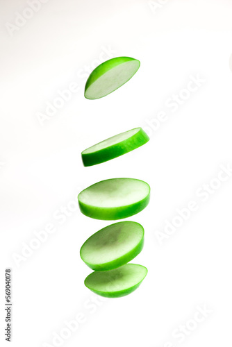 Slices an apple in concept of fruit ninja 3