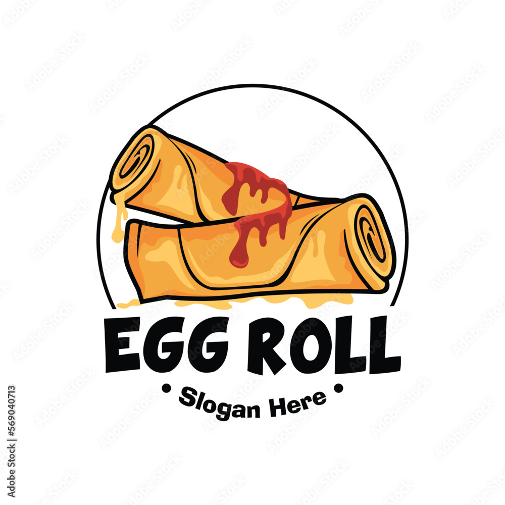 illustration of a logo for a menu egg roll logo design egg roll vector