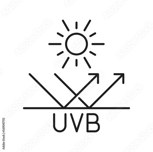 UVB sunlight, source of UV radiation from sun icon