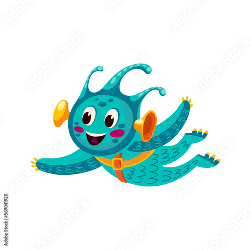 Cartoon kids alien character isolated cosmo being