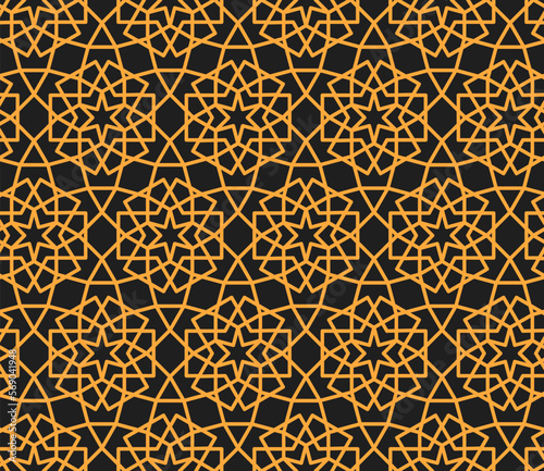 Mashrabiya arabesque arabic seamless pattern