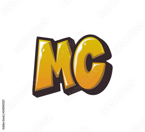 Vector Logo Graffiti Handlettering Initial Letter MC