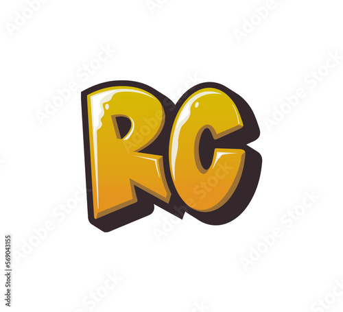 Vector Logo Graffiti Handlettering Initial Letter RC