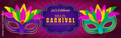 Vector illustration of Rio Carnival banner the biggest carnival in the world