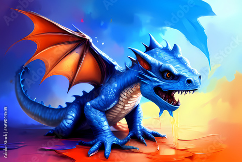 Blue Orange Dragon © Eddy
