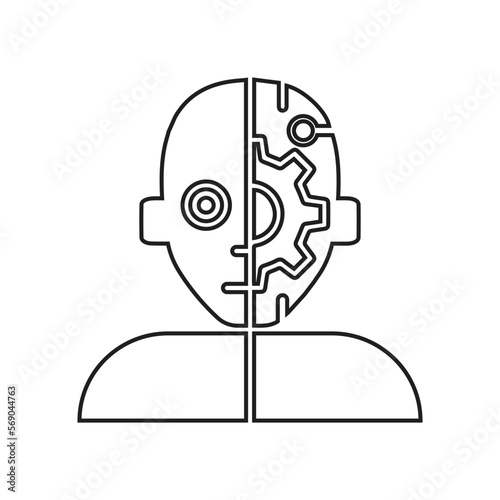 Android, cybernetics, partial icon