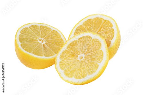 Fresh lemon slices  on transparent png