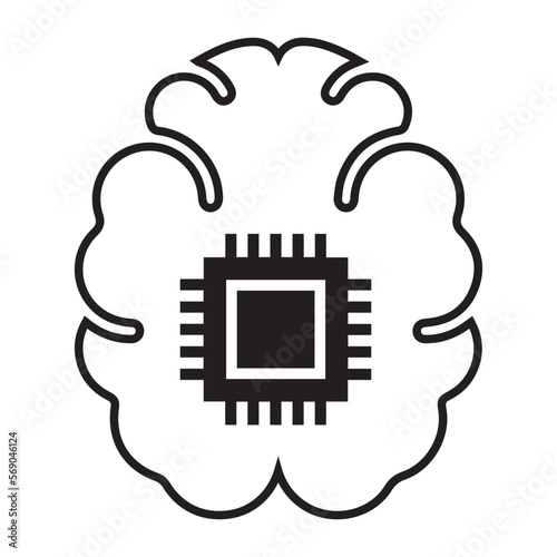 Brain, cortex, cybernetics icon