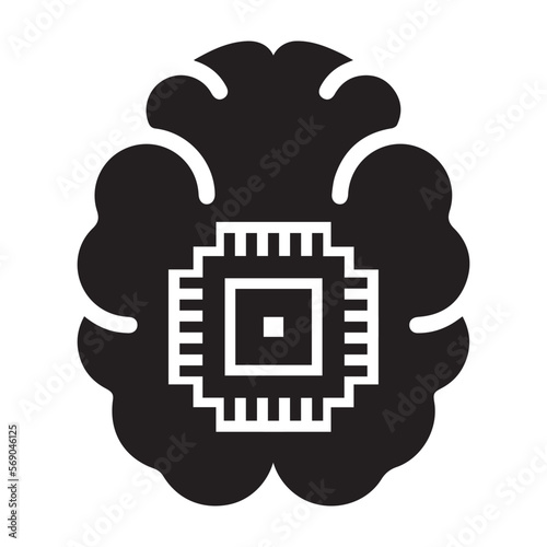 Brain, cortex, cybernetics icon
