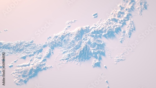3d illustration of Japan country with white material. (ID: 569046592)