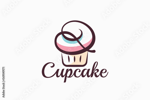 q cupcake logo with a combination of stylist cupcake and letter q for any business, especially for bakeries, cakeries, cafe, etc.