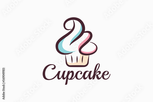 m cupcake logo with a combination of stylist cupcake and letter m for any business, especially for bakeries, cakeries, cafe, etc.