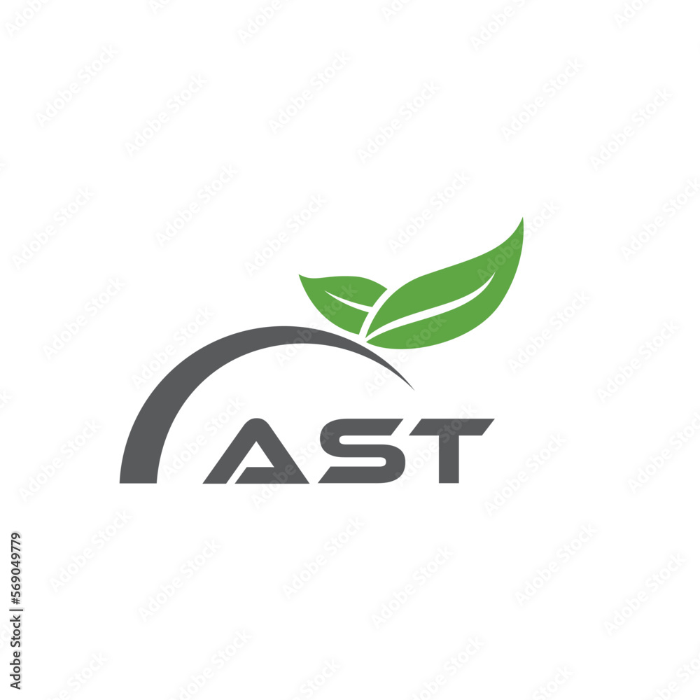 AST letter nature logo design on white background. AST creative initials letter leaf logo concept. AST letter design. AST letter nature logo design on white background. AST creative initials letter leaf logo concept. AST letter design.